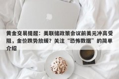 黄金交易提醒：美联储政策会议前美元冲高受阻，金价跌势放缓？关注“恐怖数