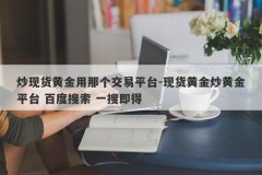 炒现货黄金用那个交易平台-现货黄金炒黄金平台 百度搜索 一搜即得