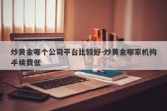 炒黄金哪个公司平台比较好-炒黄金哪家机构手续费低