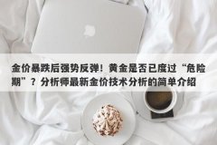 金价暴跌后强势反弹！黄金是否已度过“危险期”？分析师最新金价技术分析的
