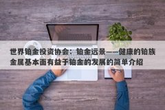 世界铂金投资协会：铂金远景——健康的铂族金属基本面有益于铂金的发展的简