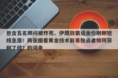 包含五名顾问被炸死、伊朗放狠话金价刚刚短线急涨！两张图看黄金技术前景投