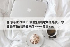 目标不止2000！黄金扫除两大拦路虎，今日最可怕的风暴来了……-黄金xau