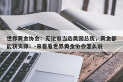 世界黄金协会：无论谁当选美国总统，黄金都能获支撑！-来看看世界黄金协会