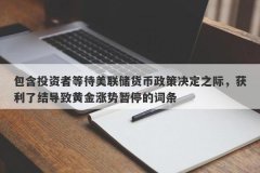 包含投资者等待美联储货币政策决定之际，获利了结导致黄金涨势暂停的词条