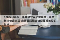 5月27日晨报：美联储会议纪要偏鹰，商品板块普遍走弱-最新美联储会议纪要对