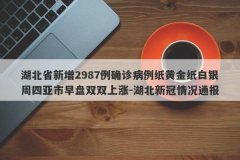 湖北省新增2987例确诊病例纸黄金纸白银周四亚市早盘双双上涨-湖北新冠情况通