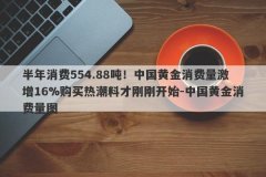 半年消费554.88吨！中国黄金消费量激增16%购买热潮料才刚刚开始-中国黄金消费