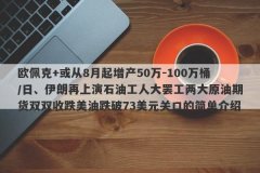 欧佩克+或从8月起增产50万-100万桶/日、伊朗再上演石油工人大罢工两大原油期货