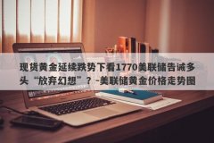现货黄金延续跌势下看1770美联储告诫多头“放弃幻想”？-美联储黄金价格走势