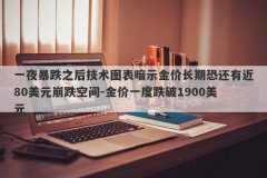 一夜暴跌之后技术图表暗示金价长期恐还有近80美元崩跌空间-金价一度跌破19