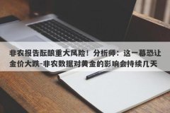 非农报告酝酿重大风险！分析师：这一幕恐让金价大跌-非农数据对黄金的影响