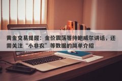 黄金交易提醒：金价震荡等待鲍威尔讲话，还需关注“小非农”等数据的简单介
