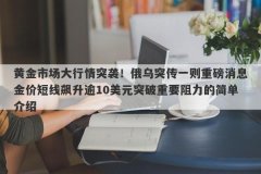 黄金市场大行情突袭！俄乌突传一则重磅消息金价短线飙升逾10美元突破重要阻