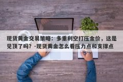 现货黄金交易策略：多重利空打压金价，这是见顶了吗？-现货黄金怎么看压力