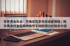 世界黄金协会：不确定性主导投资者情绪，明年黄金将面临两种截然不同的情况
