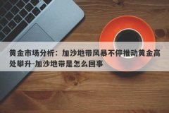 黄金市场分析：加沙地带风暴不停推动黄金高处攀升-加沙地带是怎么回事