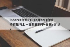 iShares白银ETF12月22日白银持有量与上一交易日持平-白银etf slv
