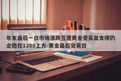 年末最后一日市场涨跌互现黄金受买盘支撑仍企稳在1280上方-黄金最后交易日