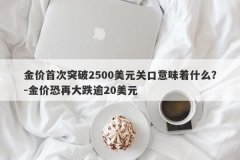 金价首次突破2500美元关口意味着什么？-金价恐再大跌逾20美元