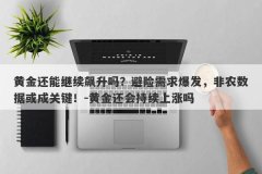 黄金还能继续飙升吗？避险需求爆发，非农数据或成关键！-黄金还会持续上涨