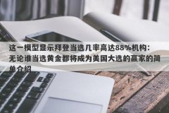 这一模型显示拜登当选几率高达88%机构：无论谁当选黄金都将成为美国大选的赢家的简单介绍