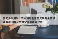 美元多头爆发！三大利好刺激美元飙升金价恐还有逾30美元大跌空间的简单介绍