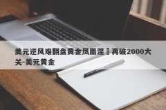 美元逆风难翻盘黄金凤凰涅槃再破2000大关-美元黄金