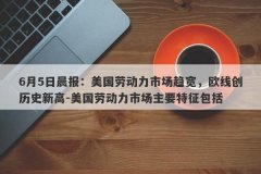 6月5日晨报：美国劳动力市场趋宽，欧线创历史新高-美国劳动力市场主要特征包