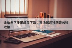 金价创下多纪录后下跌，市场聚焦特朗普关税政策